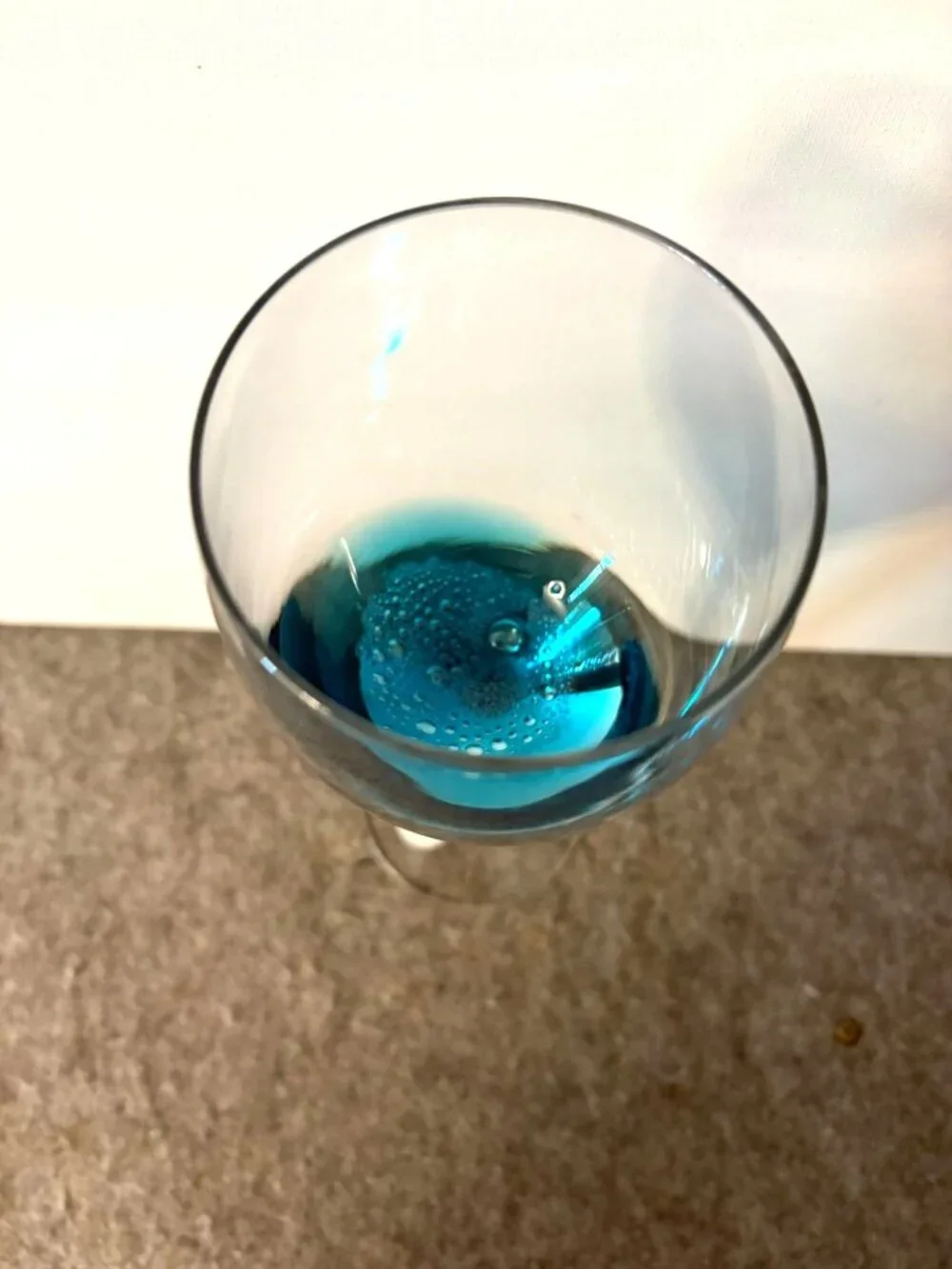 Pier 1 Handblown Teal Crackle Glass 9.25